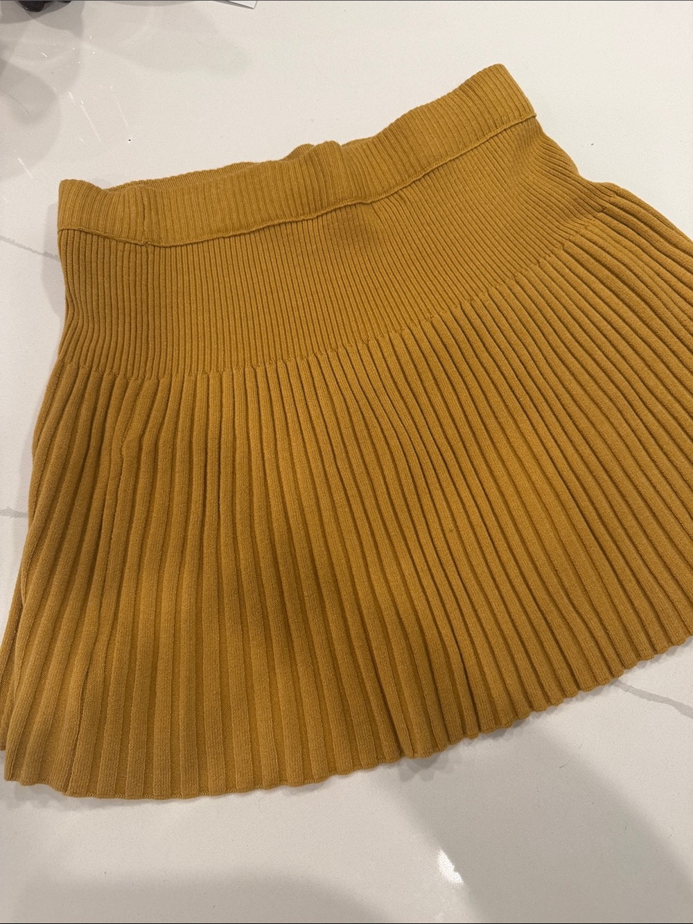 Aerie - Mustard Pleated Knit Skirt - Picture 3 of 3
